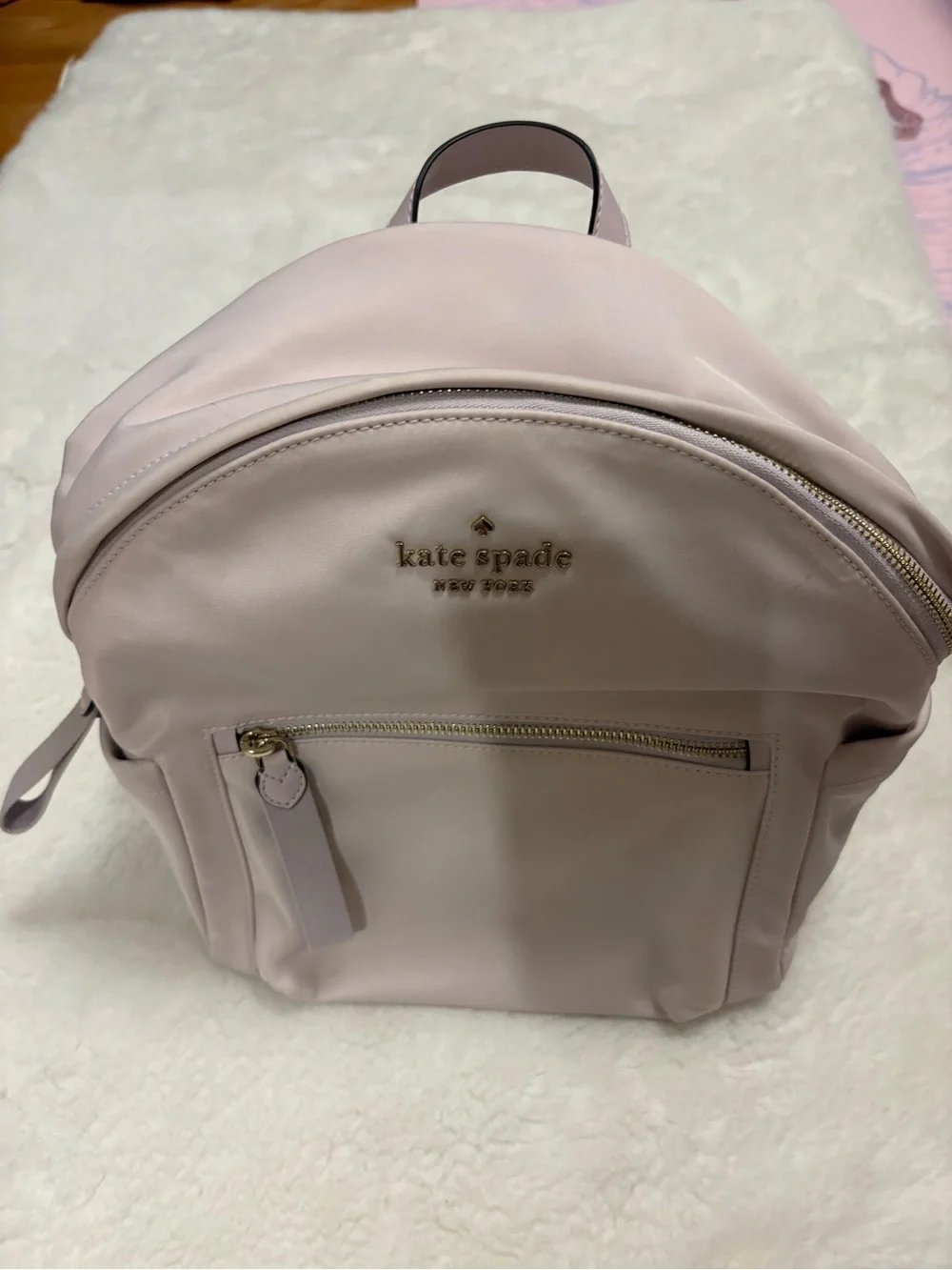 kate spade Pale Pink Nylon Mini Backpack with Gold Hardware